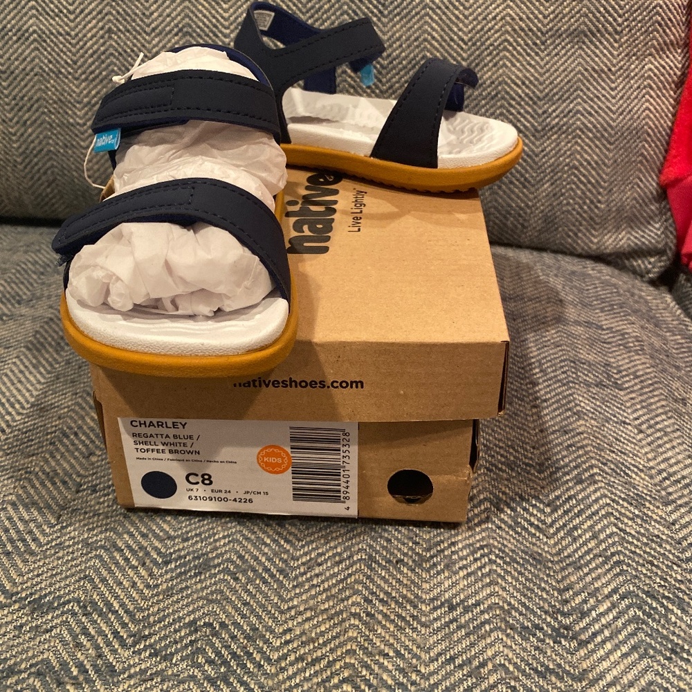 NIB Native Charley Sandals - Regatta blue  (C8)